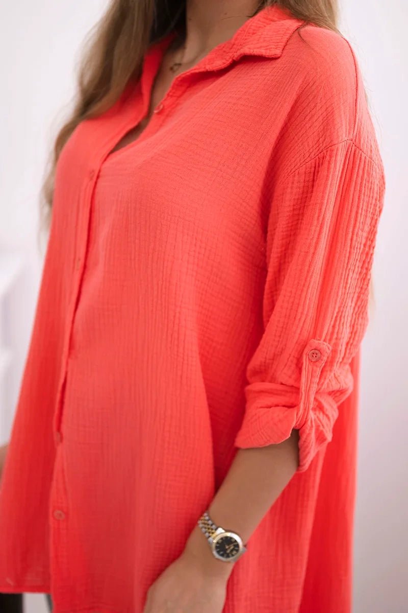 Cotton shirt 65622 / – Raspberry цвет / color | Lexline Fashion
