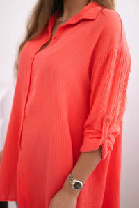 Cotton shirt 65622 / – Raspberry цвет / color | Lexline Fashion