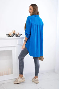 Cotton shirt 65622 / – Turquoise цвет / color | Lexline Fashion