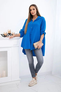 Cotton shirt 65622 / – Turquoise цвет / color | Lexline Fashion