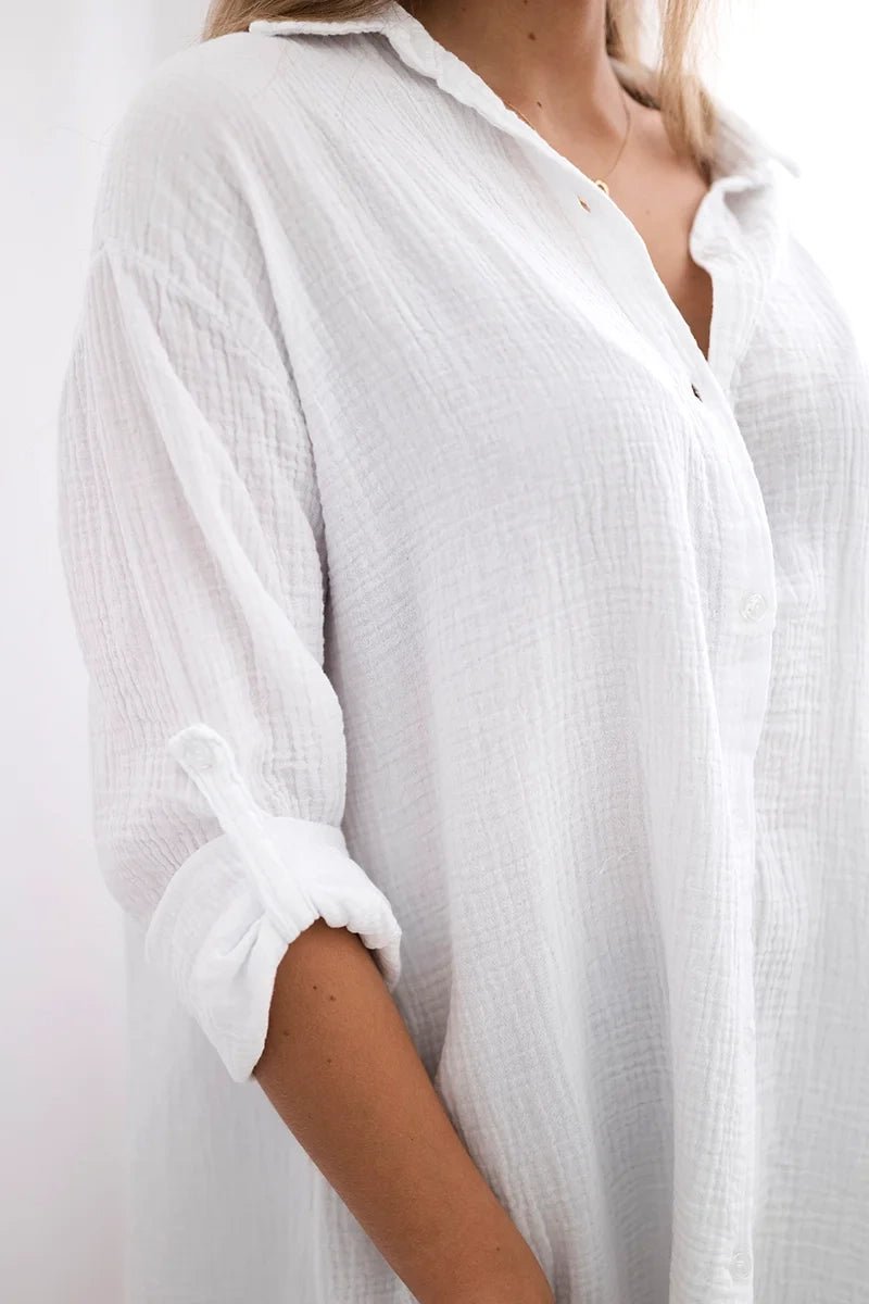 Cotton shirt 65622 / – White цвет / color | Lexline Fashion