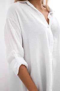 Cotton shirt 65622 / – White цвет / color | Lexline Fashion