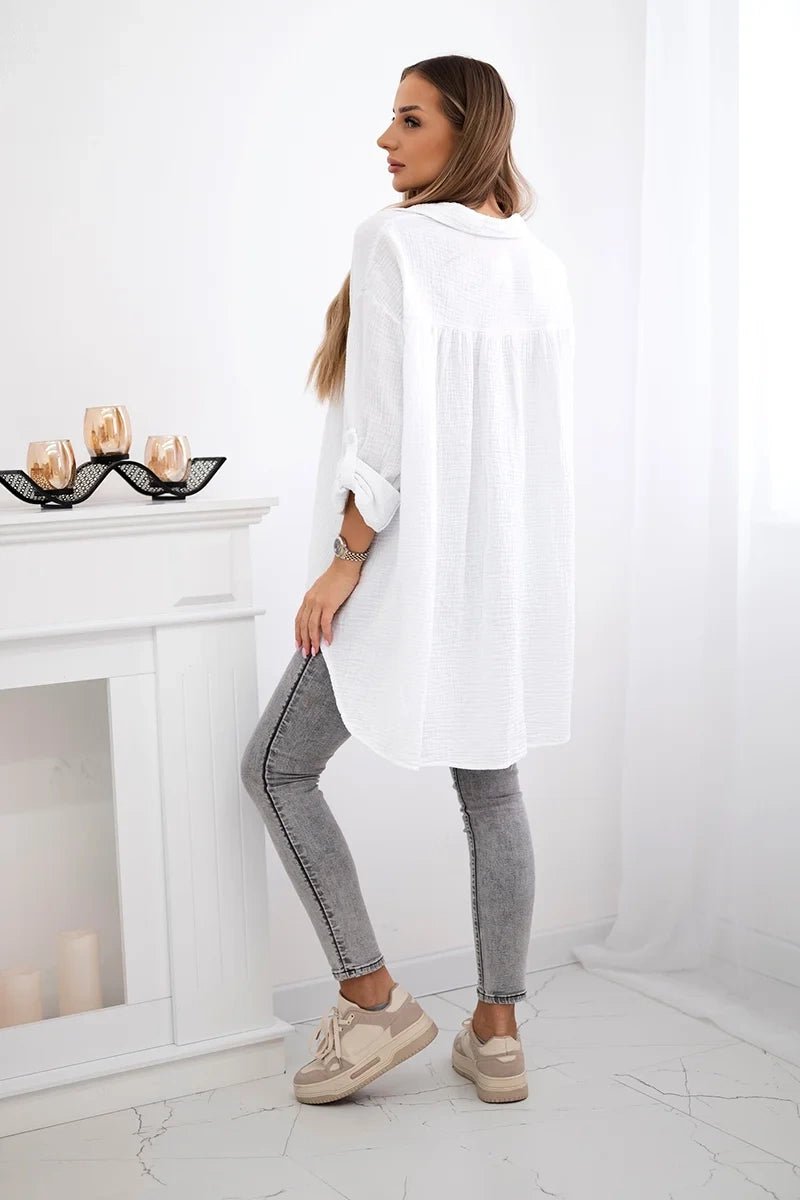 Cotton shirt 65622 / – White цвет / color | Lexline Fashion
