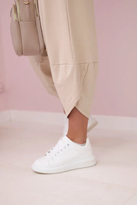 Cotton sweatshirt and pants 6171G / – Beige цвет / color | Lexline Fashion