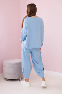Cotton sweatshirt and pants 6171G / – Blue цвет / color | Lexline Fashion