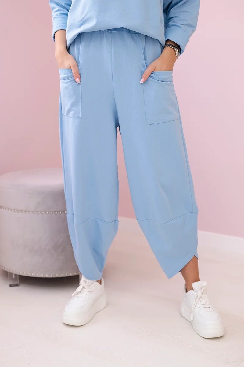 Cotton sweatshirt and pants 6171G / – Blue цвет / color | Lexline Fashion