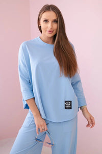 Cotton sweatshirt and pants 6171G / – Blue цвет / color | Lexline Fashion