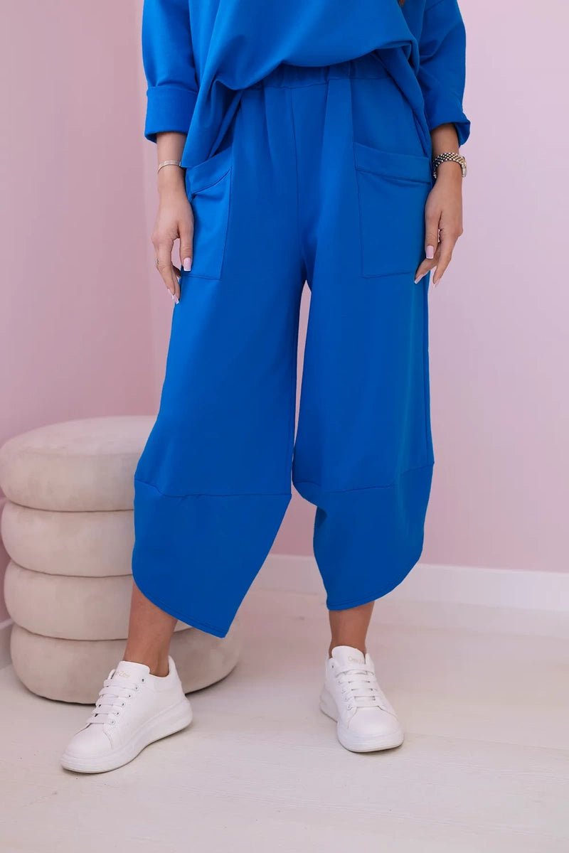 Cotton sweatshirt and pants 6171G / – Blue cornflower цвет / color | Lexline Fashion