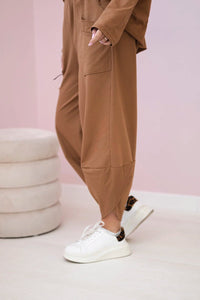 Cotton sweatshirt and pants 6171G / – Camel цвет / color | Lexline Fashion