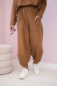 Cotton sweatshirt and pants 6171G / – Camel цвет / color | Lexline Fashion
