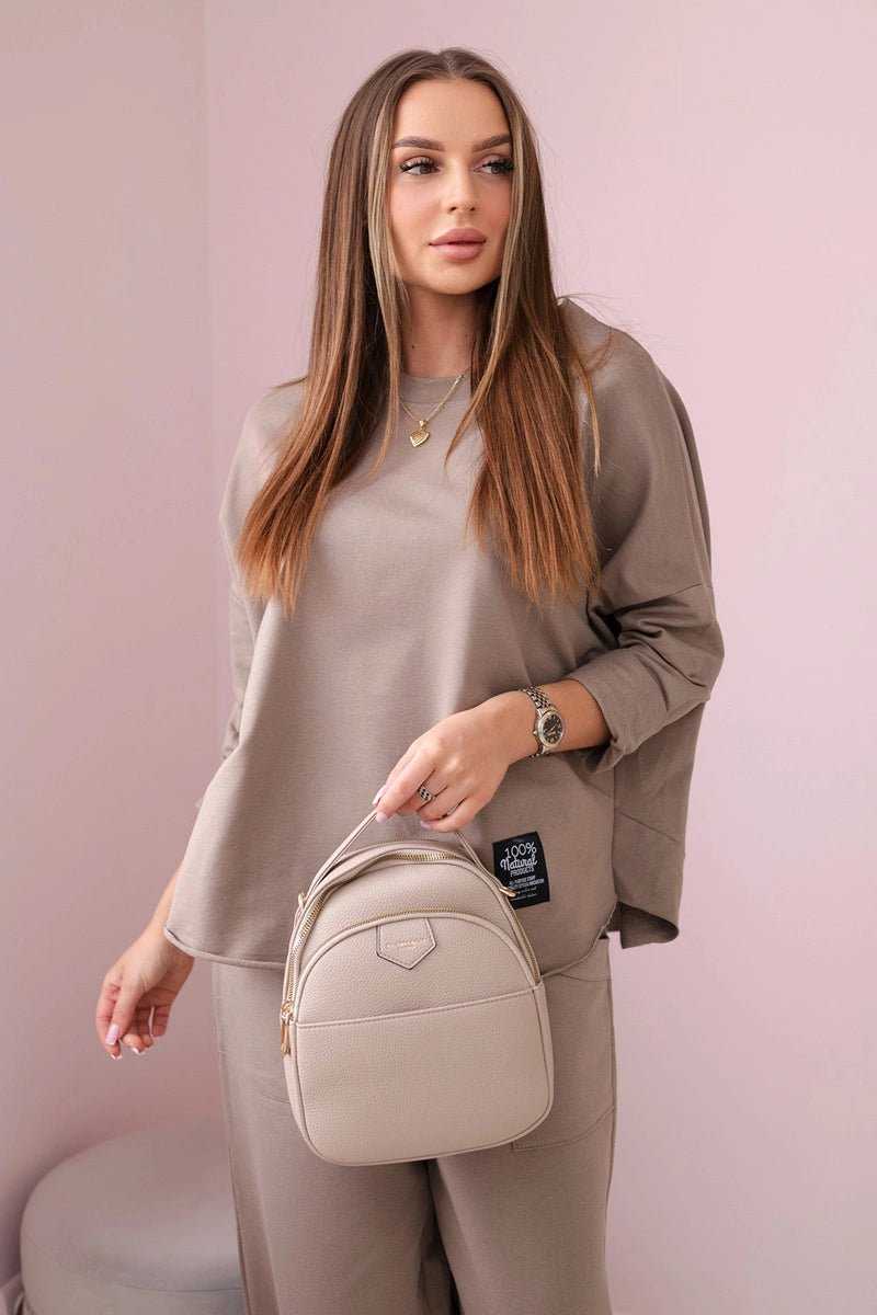 Cotton sweatshirt and pants 6171G / – Fango цвет / color | Lexline Fashion