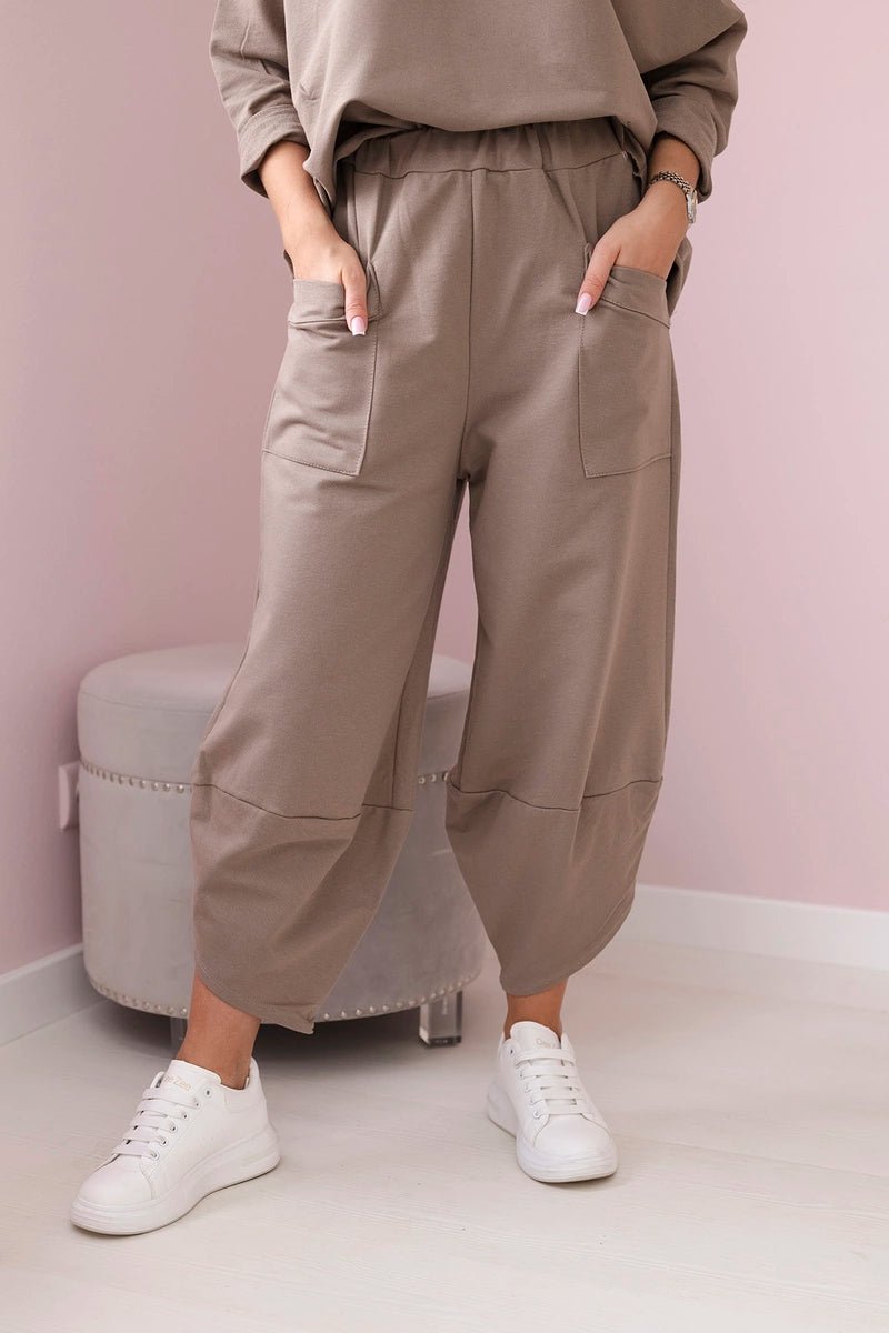 Cotton sweatshirt and pants 6171G / – Fango цвет / color | Lexline Fashion