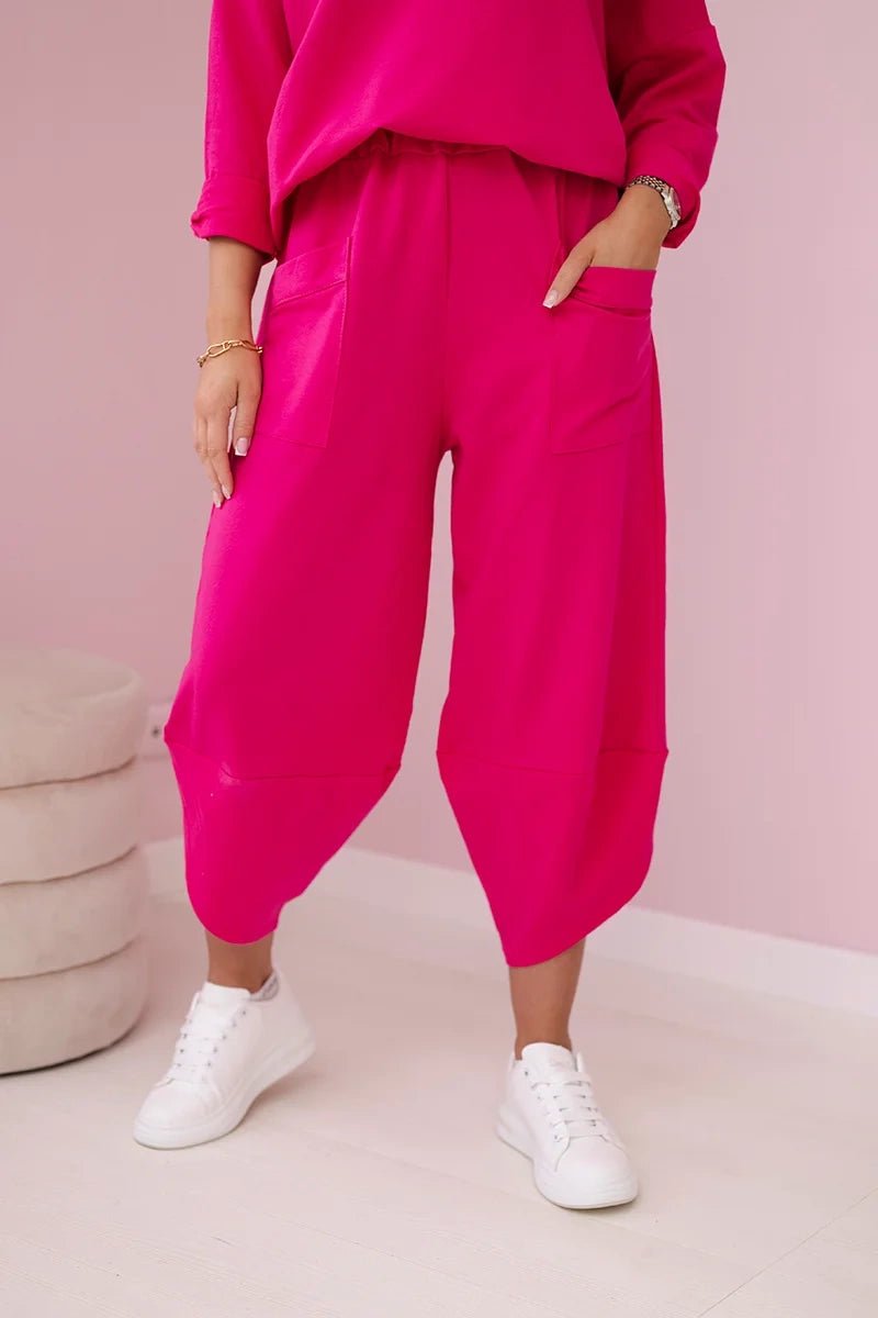 Cotton sweatshirt and pants 6171G / – Fuchsia цвет / color | Lexline Fashion