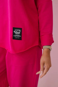Cotton sweatshirt and pants 6171G / – Fuchsia цвет / color | Lexline Fashion