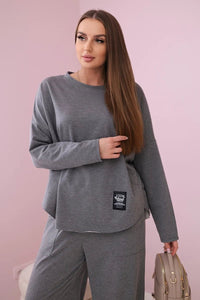 Cotton sweatshirt and pants 6171G / – Graphite цвет / color | Lexline Fashion
