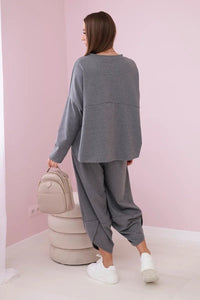 Cotton sweatshirt and pants 6171G / – Graphite цвет / color | Lexline Fashion