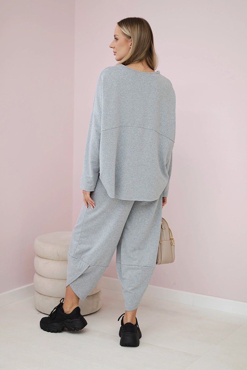 Cotton sweatshirt and pants 6171G / – Gray цвет / color | Lexline Fashion