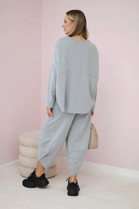 Cotton sweatshirt and pants 6171G / – Gray цвет / color | Lexline Fashion