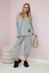 Cotton sweatshirt and pants 6171G / – Gray цвет / color | Lexline Fashion