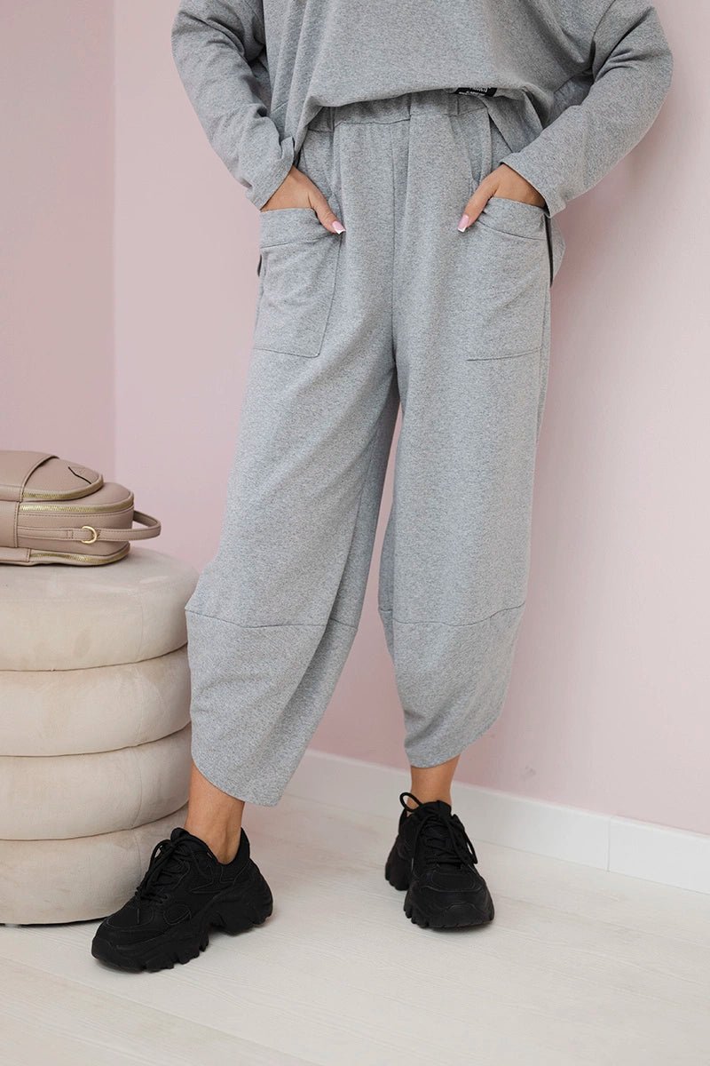 Cotton sweatshirt and pants 6171G / – Gray цвет / color | Lexline Fashion