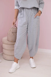 Cotton sweatshirt and pants 6171G / – Gray || Light цвет / color | Lexline Fashion