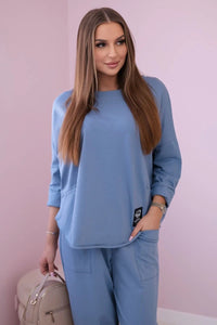 Cotton sweatshirt and pants 6171G / – Jeans цвет / color | Lexline Fashion