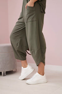 Cotton sweatshirt and pants 6171G / – Khaki || Light цвет / color | Lexline Fashion