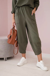 Cotton sweatshirt and pants 6171G / – Khaki || Light цвет / color | Lexline Fashion