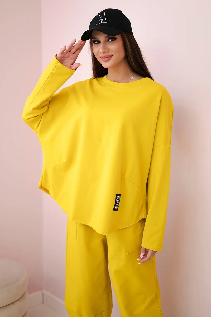 Cotton sweatshirt and pants 6171G / – Kiwi цвет / color | Lexline Fashion