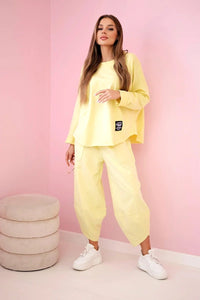 Cotton sweatshirt and pants 6171G / – Lemon цвет / color | Lexline Fashion