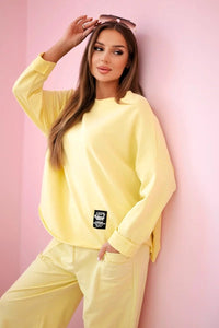 Cotton sweatshirt and pants 6171G / – Lemon цвет / color | Lexline Fashion