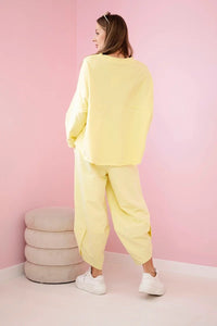 Cotton sweatshirt and pants 6171G / – Lemon цвет / color | Lexline Fashion