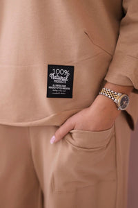 Cotton sweatshirt and pants 6171G / – Light || Camel цвет / color | Lexline Fashion