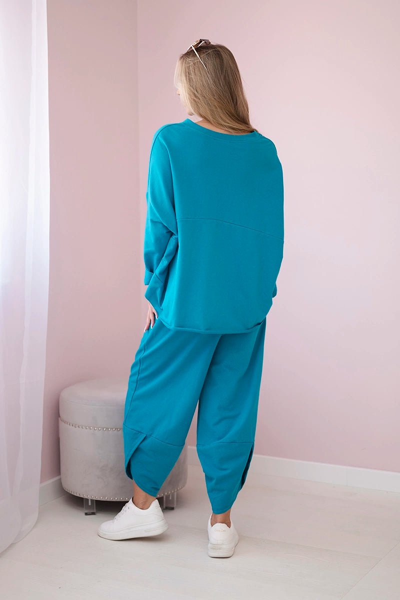 Cotton sweatshirt and pants 6171G / – Light || Marine цвет / color | Lexline Fashion