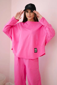 Cotton sweatshirt and pants 6171G / – Light | Pink цвет / color | Lexline Fashion