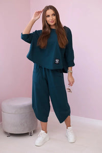 Cotton sweatshirt and pants 6171G / – Marine цвет / color | Lexline Fashion