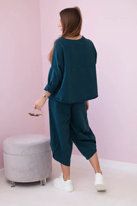Cotton sweatshirt and pants 6171G / – Marine цвет / color | Lexline Fashion