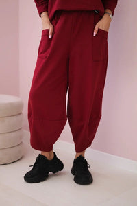 Cotton sweatshirt and pants 6171G / – Maroon цвет / color | Lexline Fashion