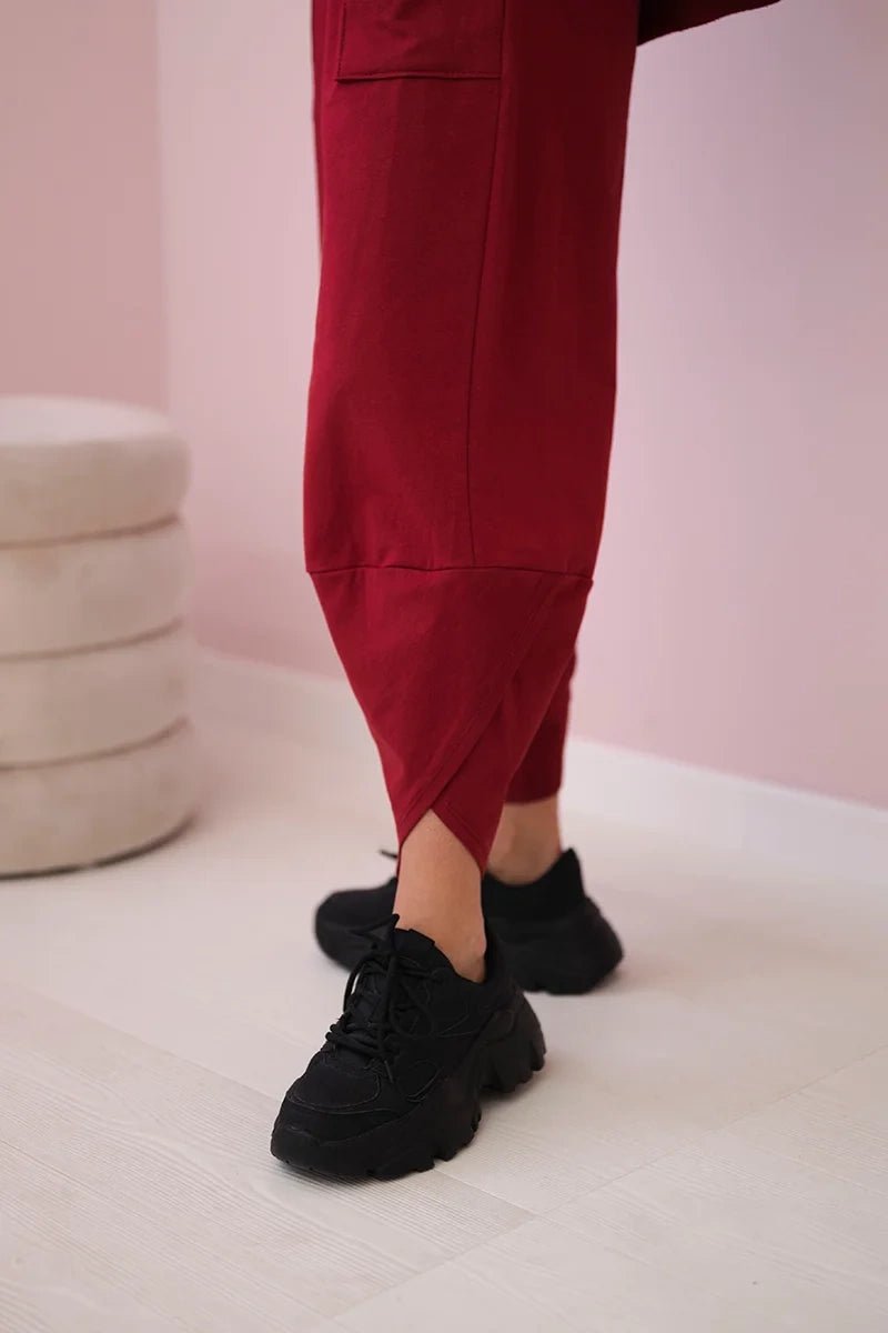 Cotton sweatshirt and pants 6171G / – Maroon цвет / color | Lexline Fashion