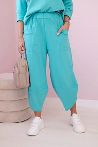 Cotton sweatshirt and pants 6171G / – Mint цвет / color | Lexline Fashion