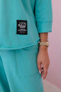 Cotton sweatshirt and pants 6171G / – Mint цвет / color | Lexline Fashion