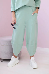 Cotton sweatshirt and pants 6171G / – Mint || Dark цвет / color | Lexline Fashion