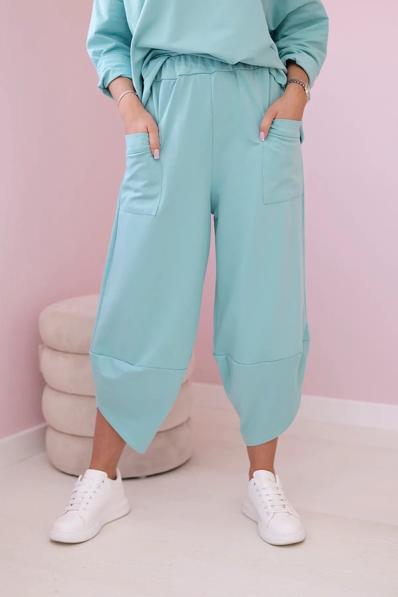 Cotton sweatshirt and pants 6171G / – Mint || Light цвет / color | Lexline Fashion