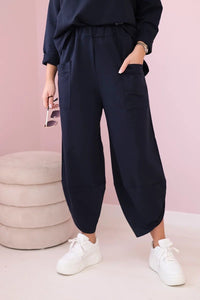 Cotton sweatshirt and pants 6171G / – Navy blue цвет / color | Lexline Fashion