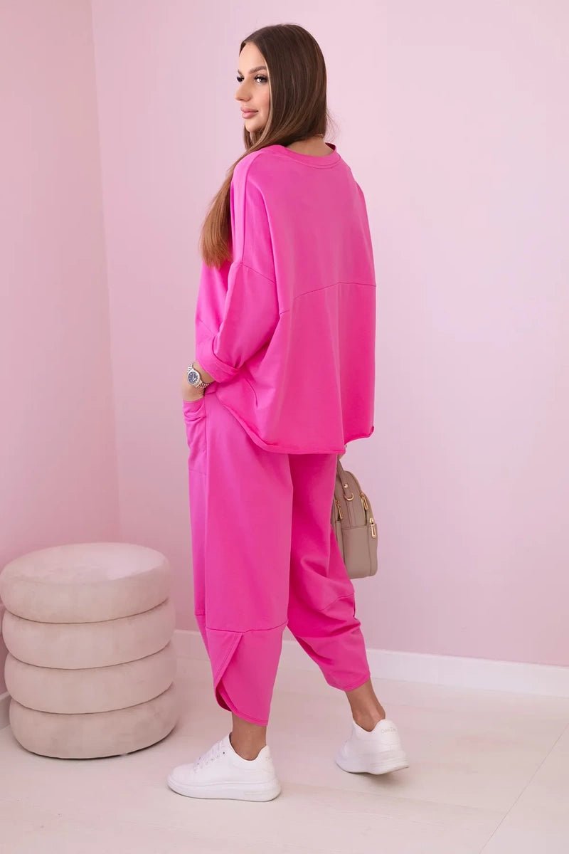 Cotton sweatshirt and pants 6171G / – Pink цвет / color | Lexline Fashion