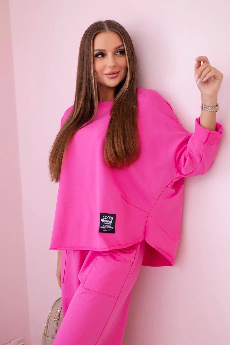 Cotton sweatshirt and pants 6171G / – Pink цвет / color | Lexline Fashion