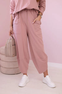 Cotton sweatshirt and pants 6171G / – Pink || Dark цвет / color | Lexline Fashion