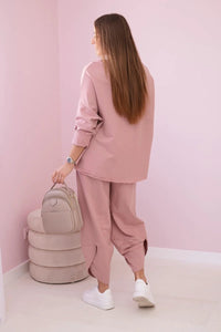 Cotton sweatshirt and pants 6171G / – Pink || Dark цвет / color | Lexline Fashion