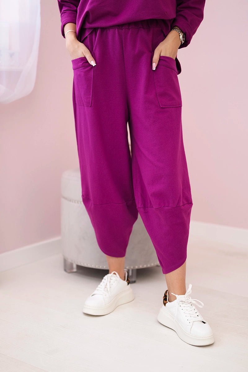 Cotton sweatshirt and pants 6171G / – Plum цвет / color | Lexline Fashion