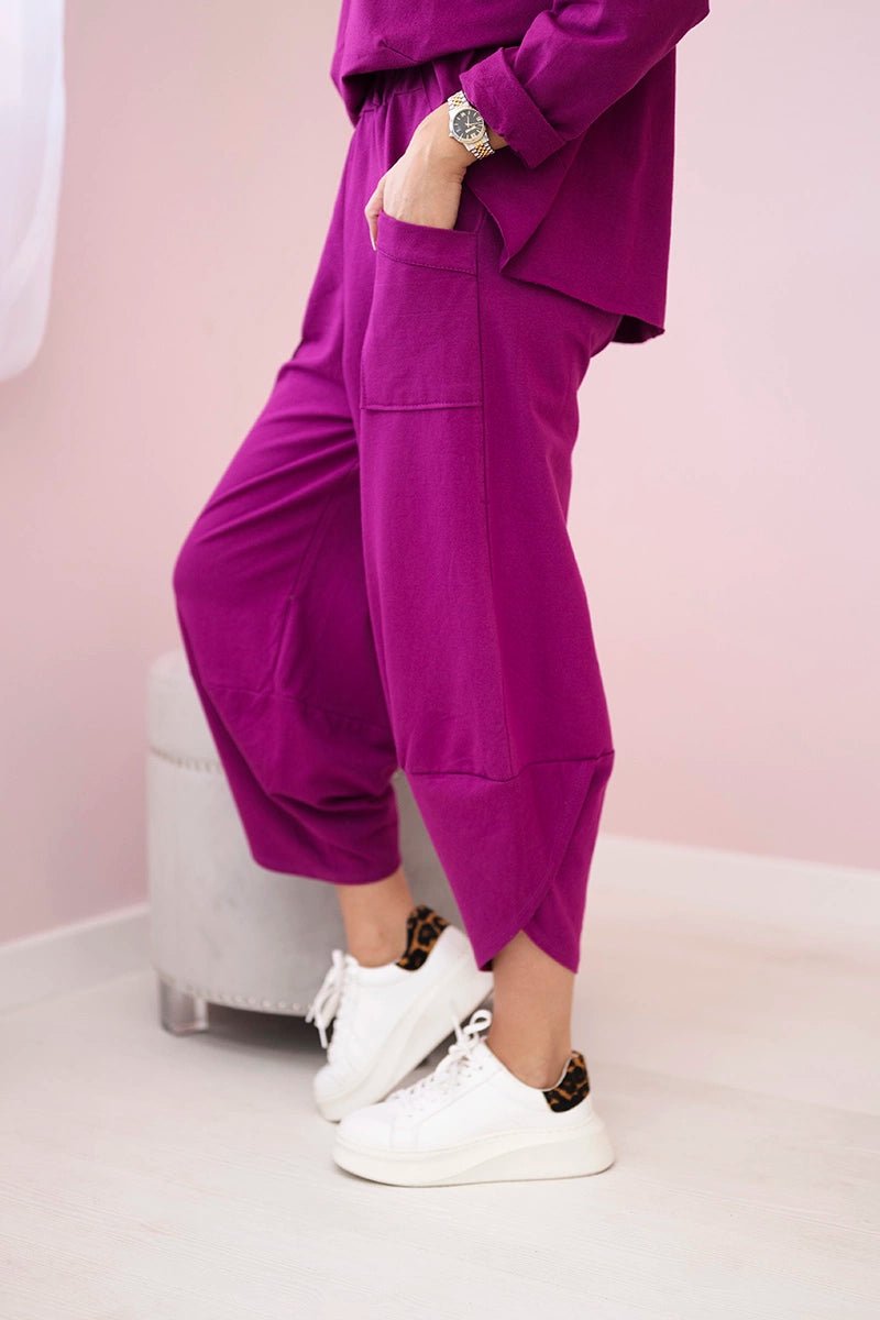 Cotton sweatshirt and pants 6171G / – Plum цвет / color | Lexline Fashion